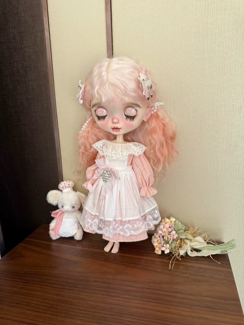 Charming Blythe Doll ob24 Dress & Apron Set - Delicate Pastel Lace Outfit - Image 6