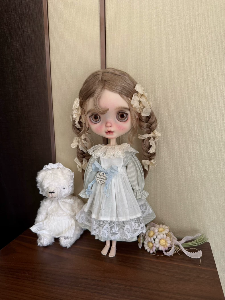 Charming Blythe Doll ob24 Dress & Apron Set - Delicate Pastel Lace Outfit - Image 9