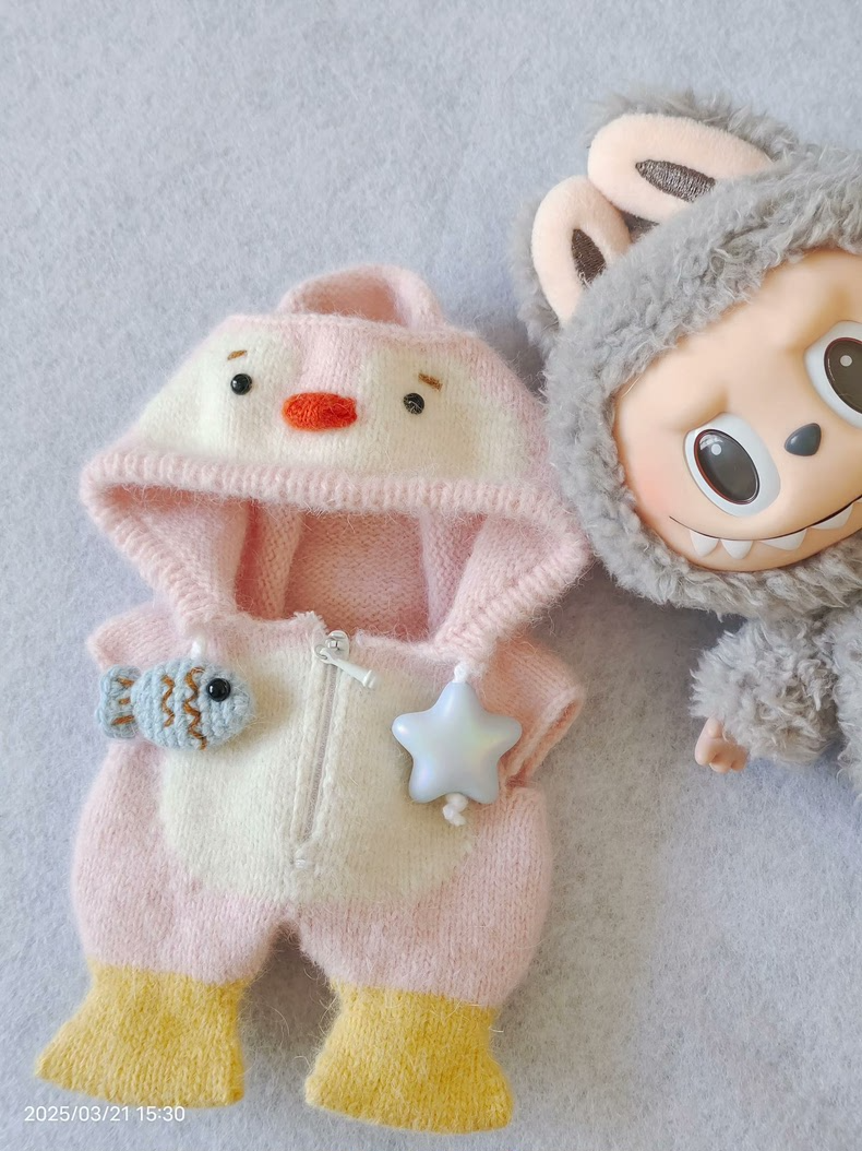 Adorable Labubu Doll Penguin Hoodie Outfit – Cozy & Customizable with Scarf - Image 1