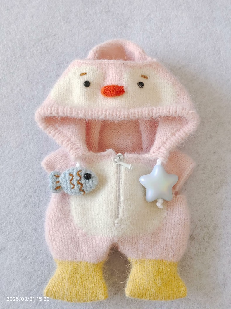 Adorable Labubu Doll Penguin Hoodie Outfit – Cozy & Customizable with Scarf - Image 2