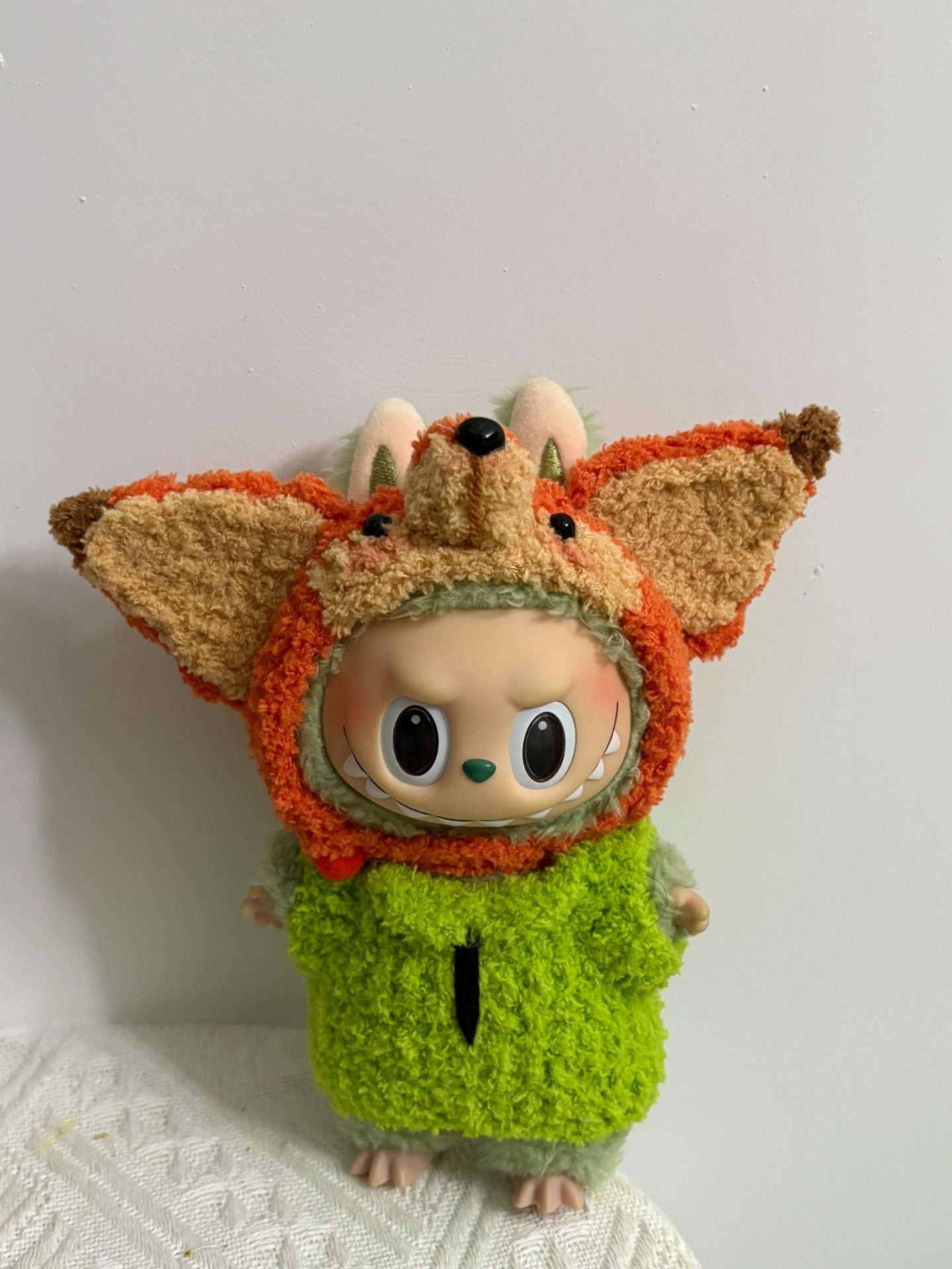 Labubu Nick Fox Plush Costume – Vibrant Handmade Doll Outfit for Collectors - Image 4