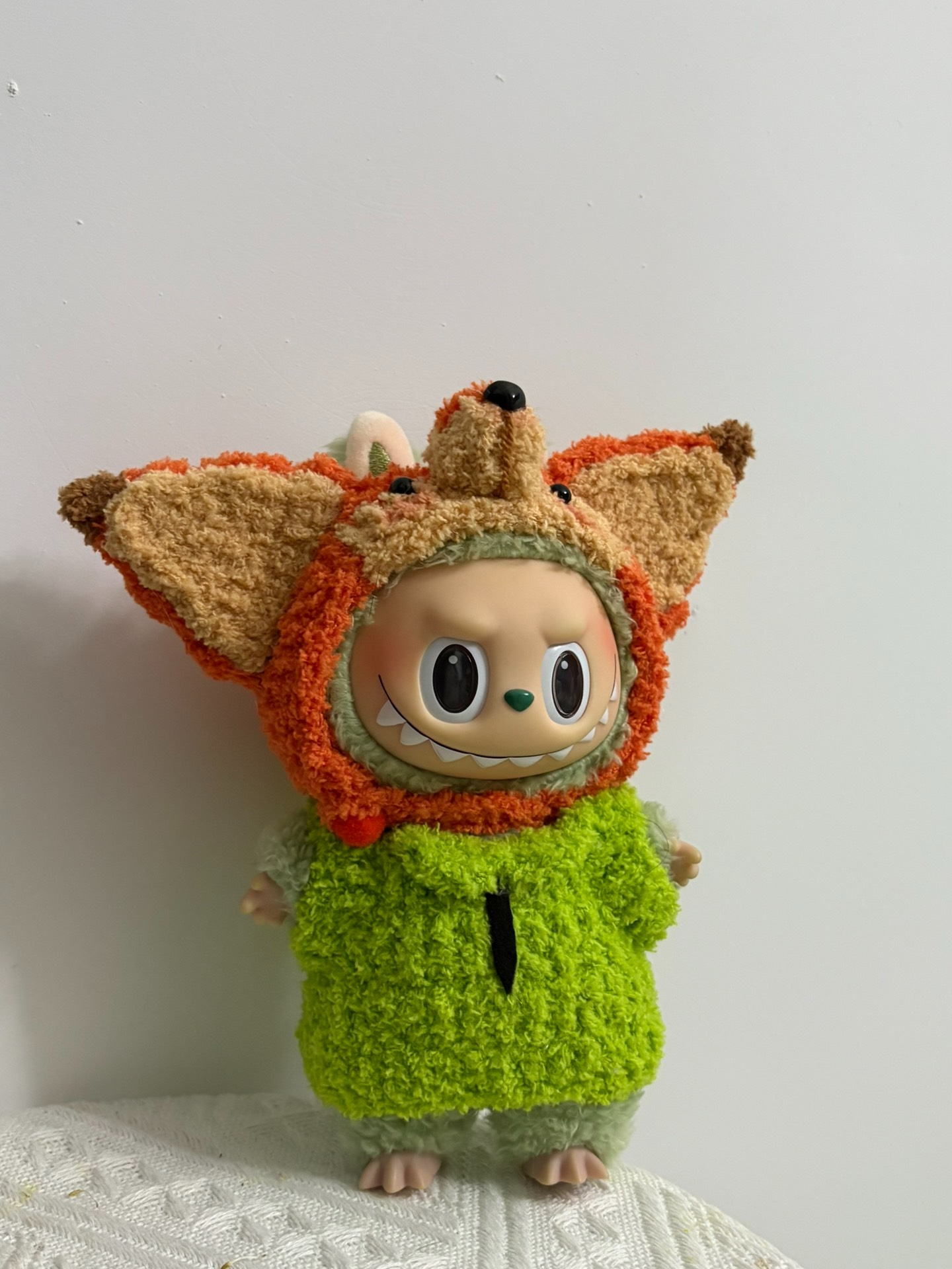 Labubu Nick Fox Plush Costume – Vibrant Handmade Doll Outfit for Collectors - Image 5