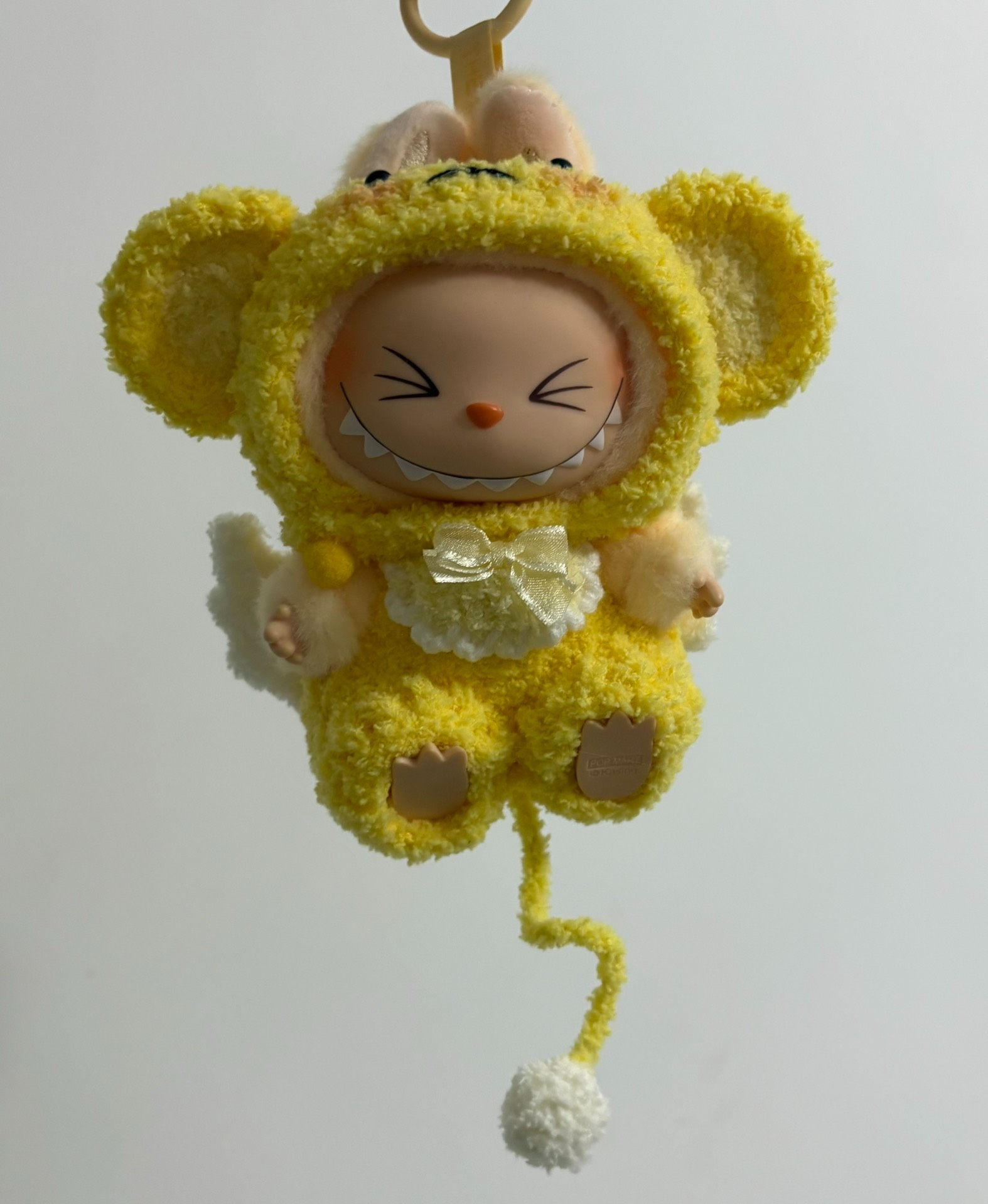 Adorable Labubu Plush Outfit: Yellow Bear Design with Bow & Fluffy Tail – Soft, Durable & Versatile - Image 2