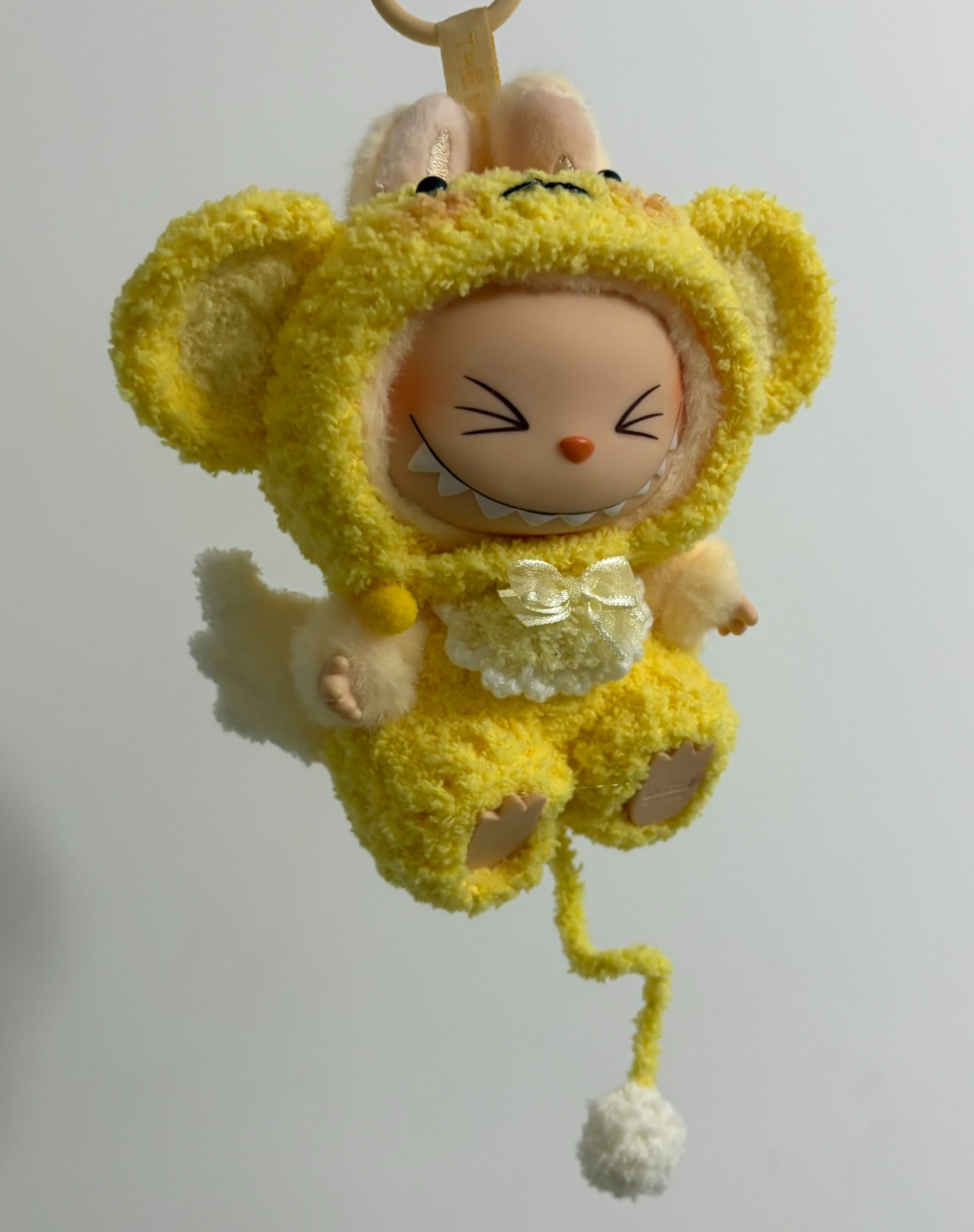 Adorable Labubu Plush Outfit: Yellow Bear Design with Bow & Fluffy Tail – Soft, Durable & Versatile - Image 5