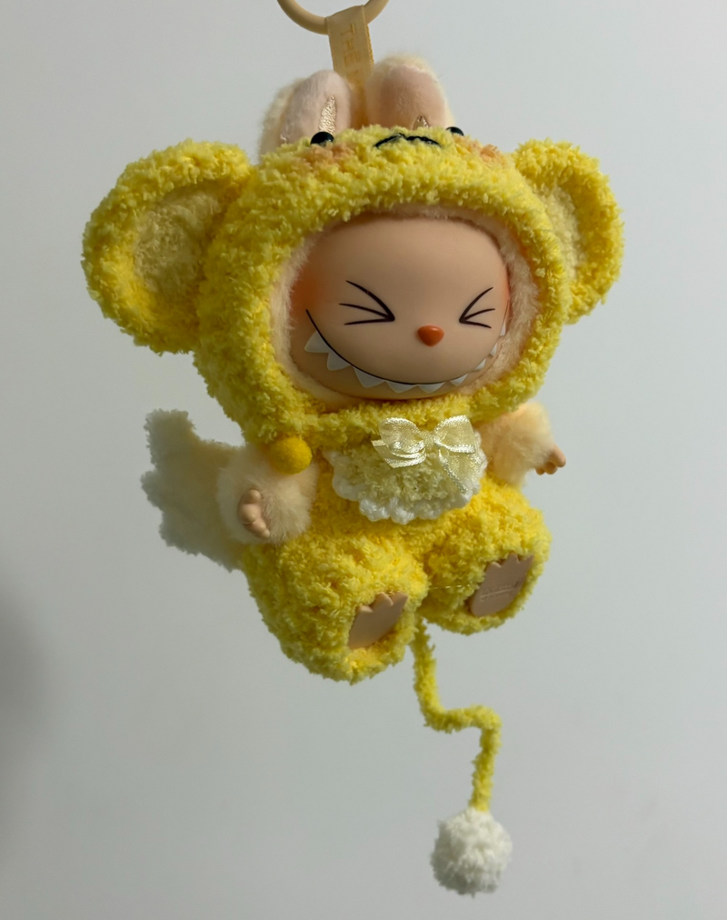 Adorable Labubu Plush Outfit: Yellow Bear Design with Bow & Fluffy Tail – Soft, Durable & Versatile - Image 5
