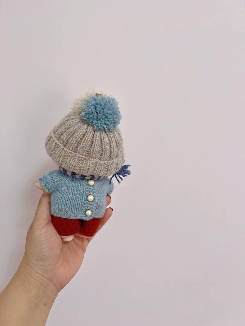 Adorable Labubu Doll Hand-Knitted Outfit - Cozy Sweater, Hat, Scarf & Pants Set for Playful Styling & Collectible Fun - Image 3