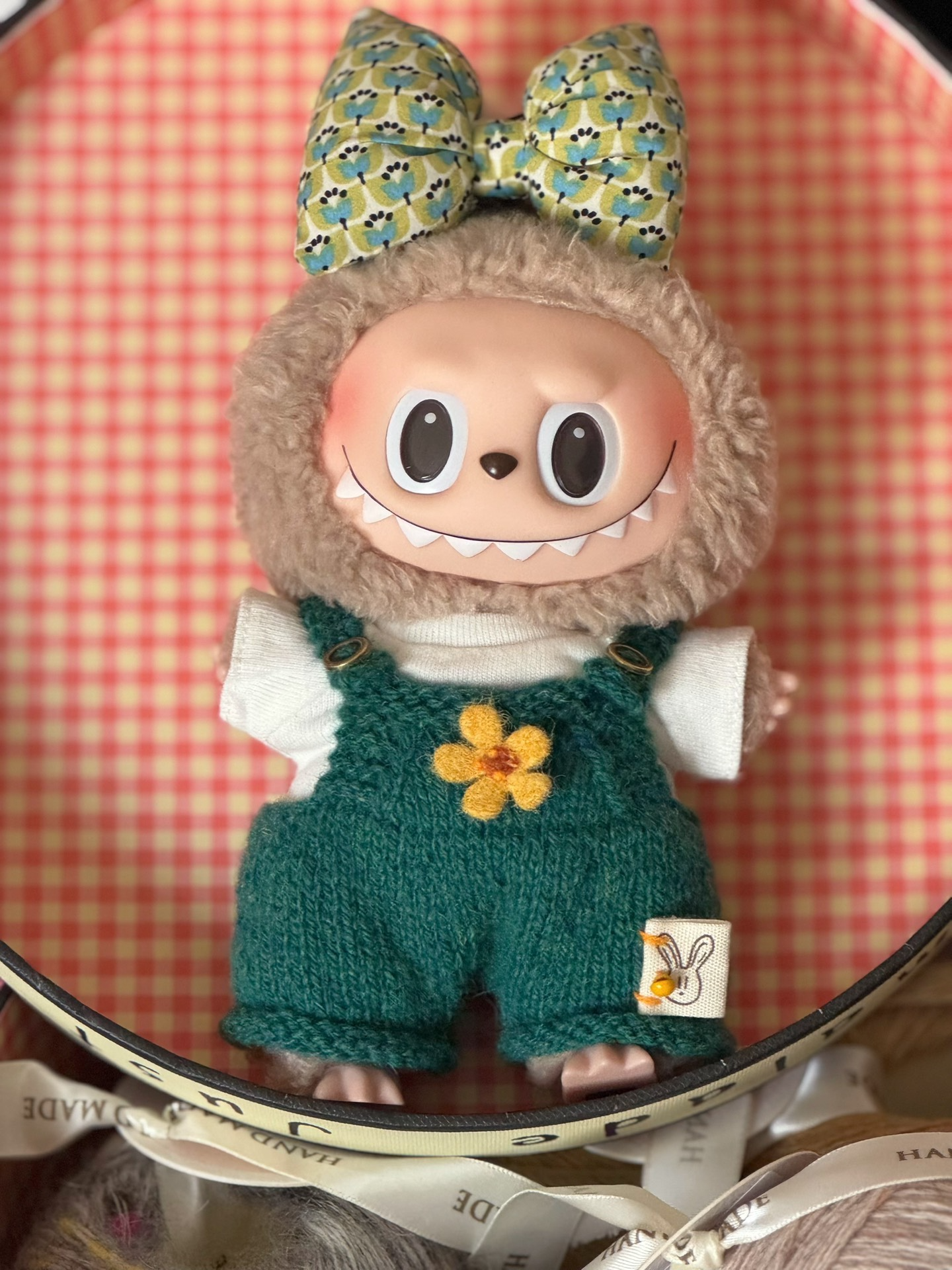 Whimsical LABUBU Knit Outfit – Playful Bows & Floral Accents, Premium Collectible - Image 5