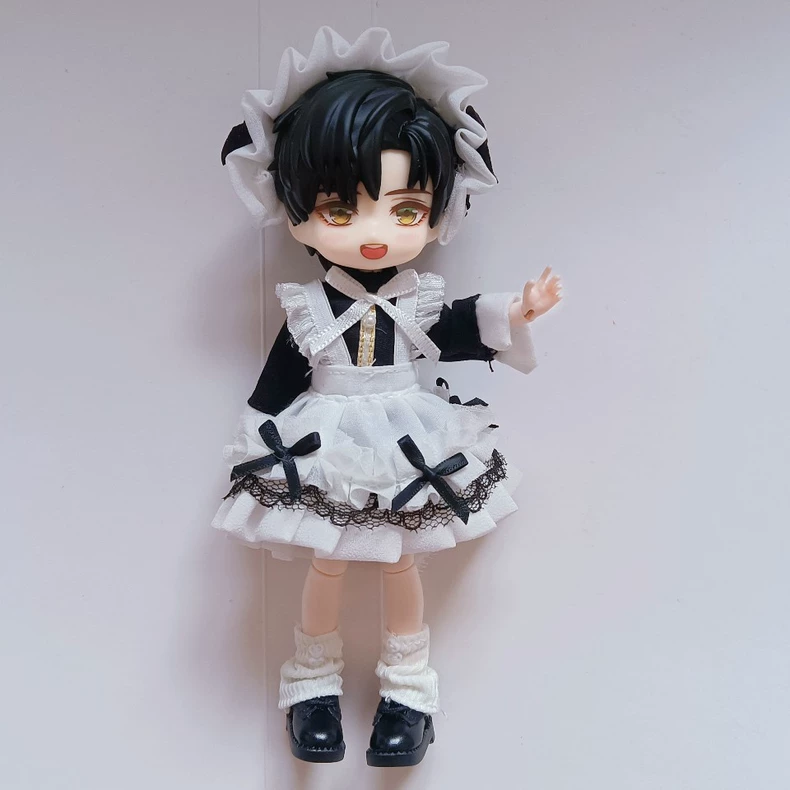 Elegant OB11 Doll Maid Outfit – Black & White Lace Ensemble for Collectors - Image 4