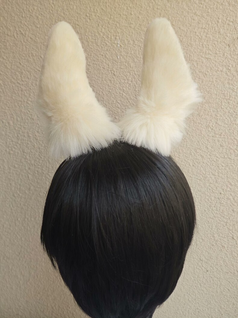 Handmade Fluffy Rabbit Ears Headband – Adjustable & Realistic - Image 4