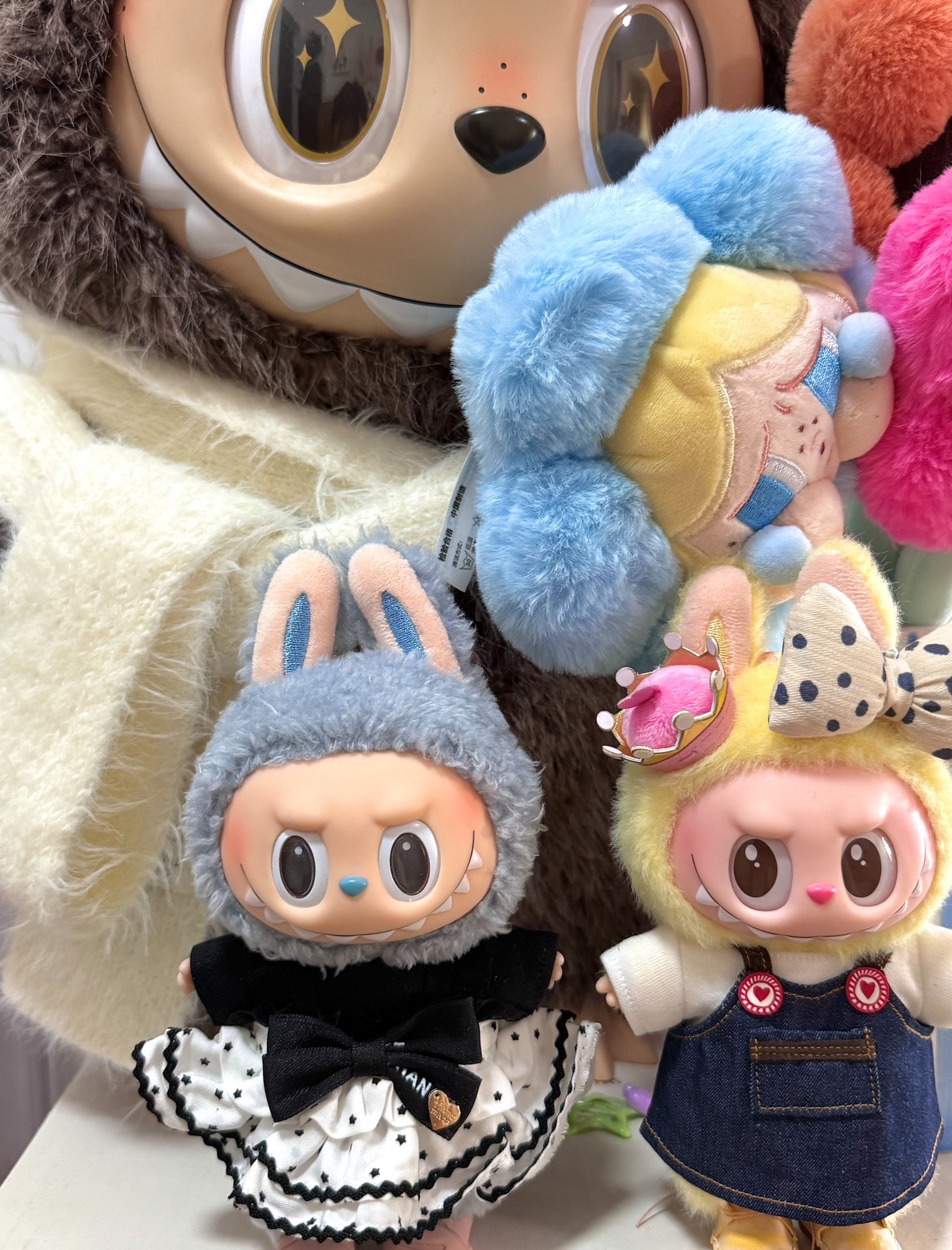 Adorable Labubu Doll Outfit – Cozy Bunny Hoodie & Bow Dress for 17cm Vinyl Dolls - Image 5