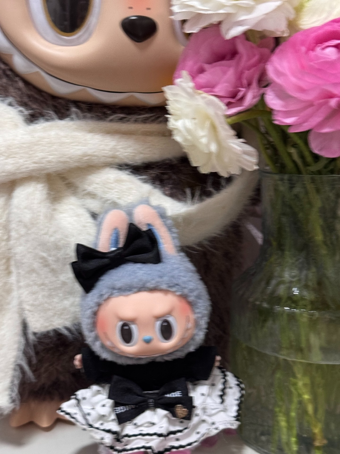 Adorable Labubu Doll Outfit – Cozy Bunny Hoodie & Bow Dress for 17cm Vinyl Dolls - Image 6