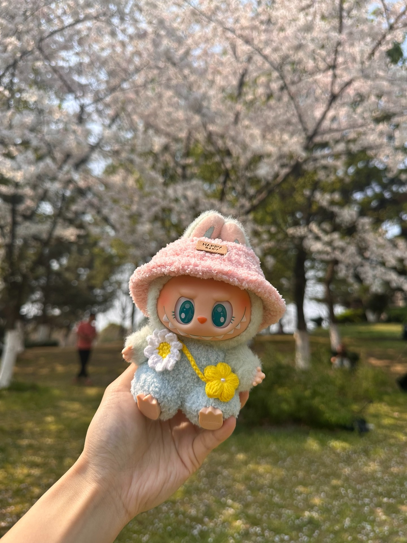 Charming Spring Labubu Doll: Pastel Plush Outfit with Floral Accents – Perfect for Play & Display! - Image 3
