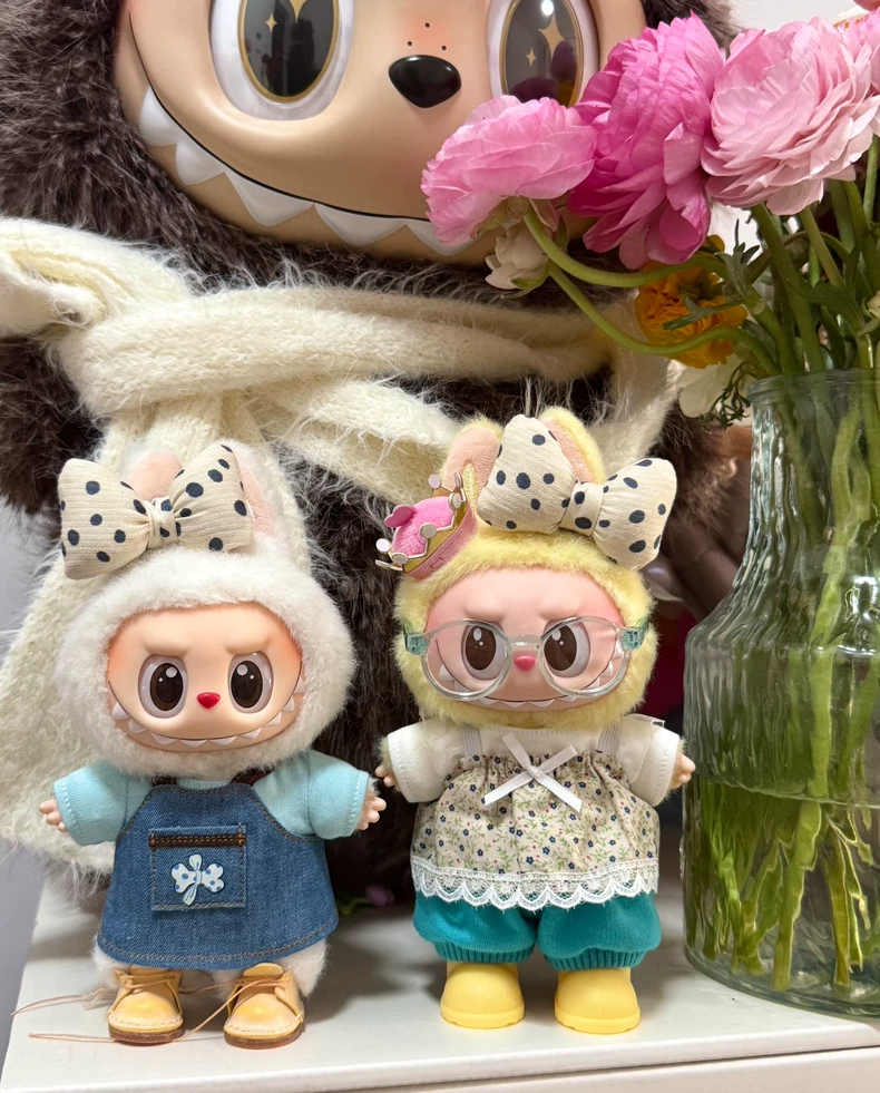 Charming Labubu Doll Outfit: Floral Dress & Sporty Pants Set for 17cm Figure – Elegant & Comfortable Collectible - Image 8