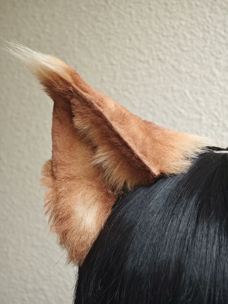 Realistic Orange Cat Ears Hair Clip - Handcrafted Charm - Image 2