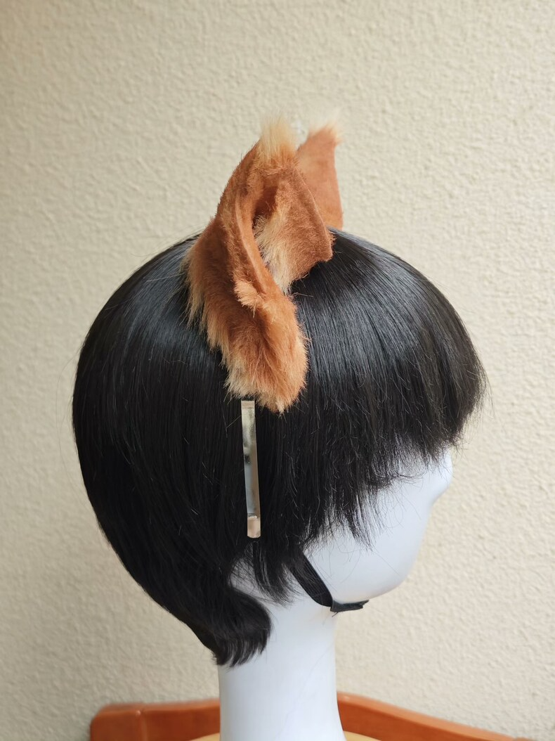 Realistic Orange Cat Ears Hair Clip - Handcrafted Charm - Image 4