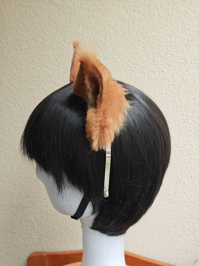 Realistic Orange Cat Ears Hair Clip - Handcrafted Charm - Image 6