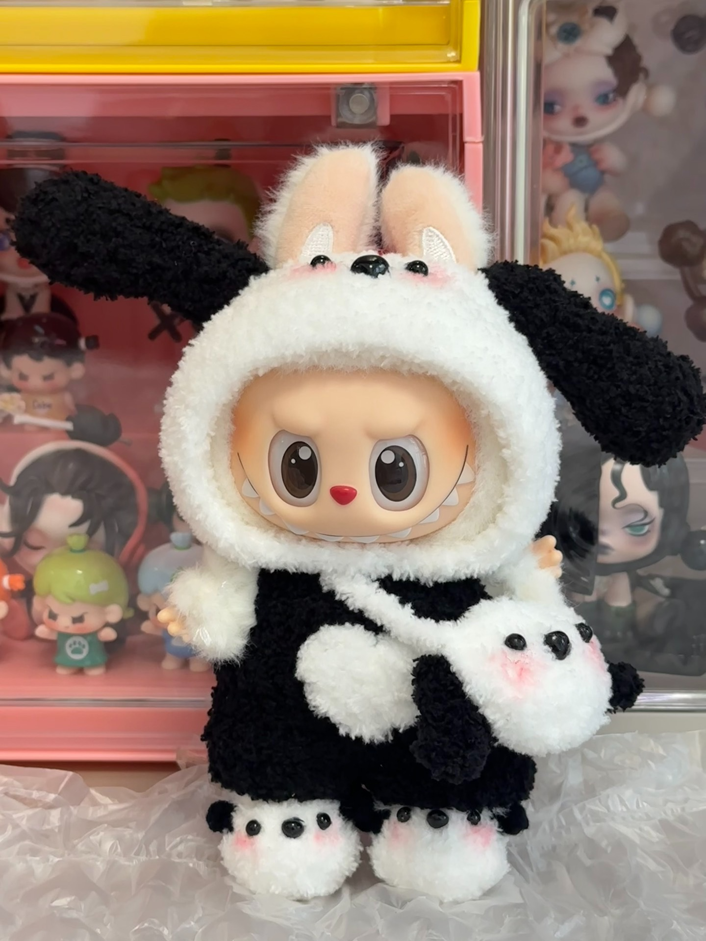 Adorable Panda Plush Outfit for LABUBU Dolls – Premium Quality & Playful Design - Image 2