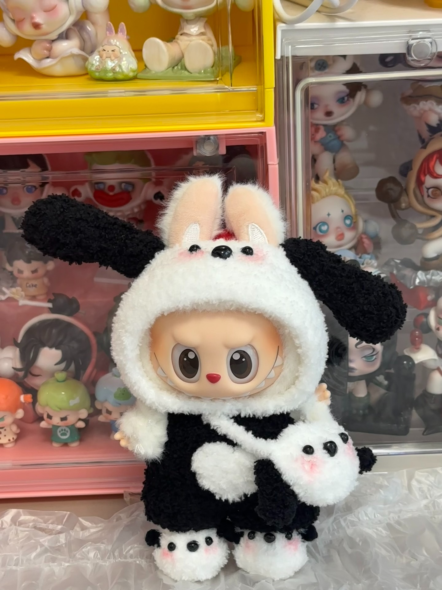 Adorable Panda Plush Outfit for LABUBU Dolls – Premium Quality & Playful Design - Image 3