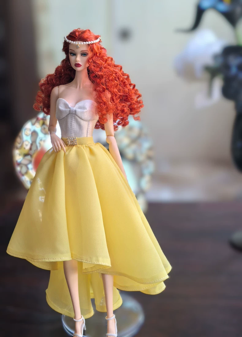 Enchanting Disney Princess BJD 1/6 Outfit: Pastel Elegance with Lace & Chiffon - Image 1