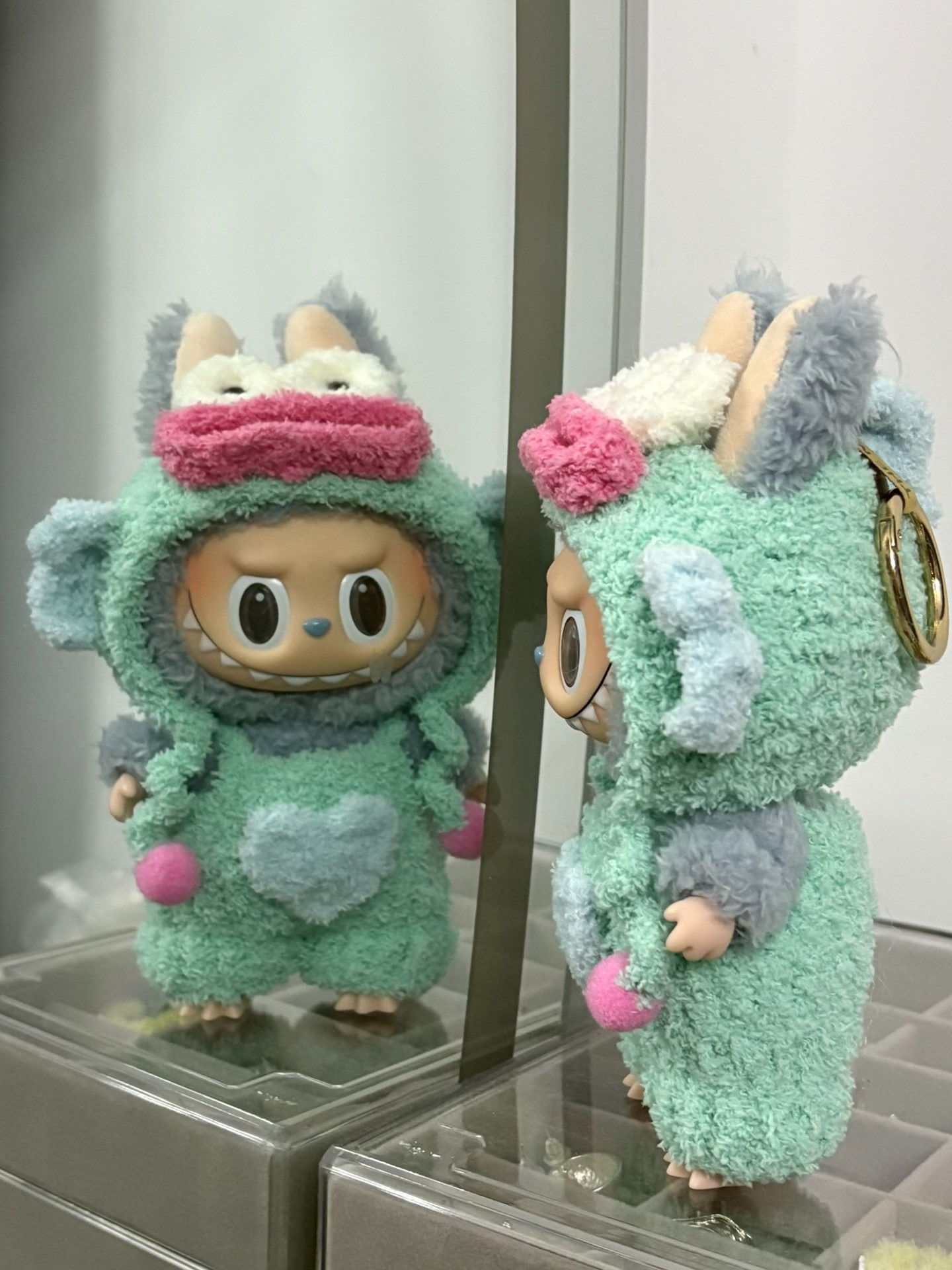Whimsical Labubu Doll Outfit – Plush Mint Green Monster Costume with Hat - Image 1