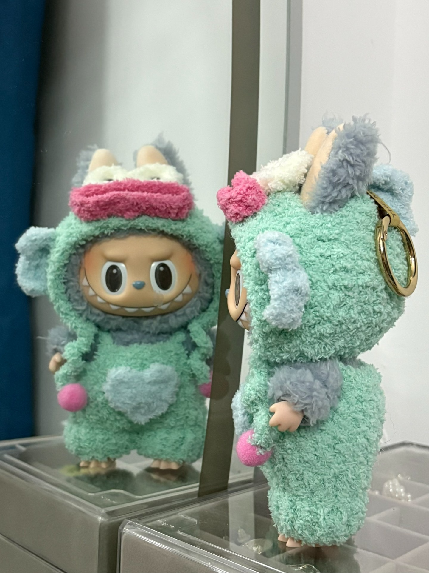 Whimsical Labubu Doll Outfit – Plush Mint Green Monster Costume with Hat - Image 2