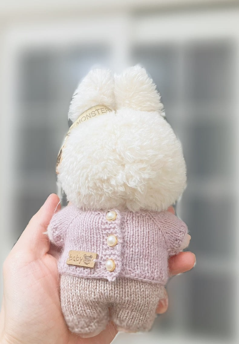 Cozy Labubu Doll Outfit: Handcrafted Sweater & Pants Set with Elegant Details - Image 2