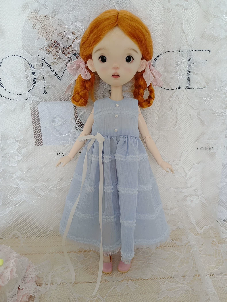 Charming Blythe Doll Blue Lace Dress - Elegant OB22 & OB24 Outfit for Collectors - Image 2