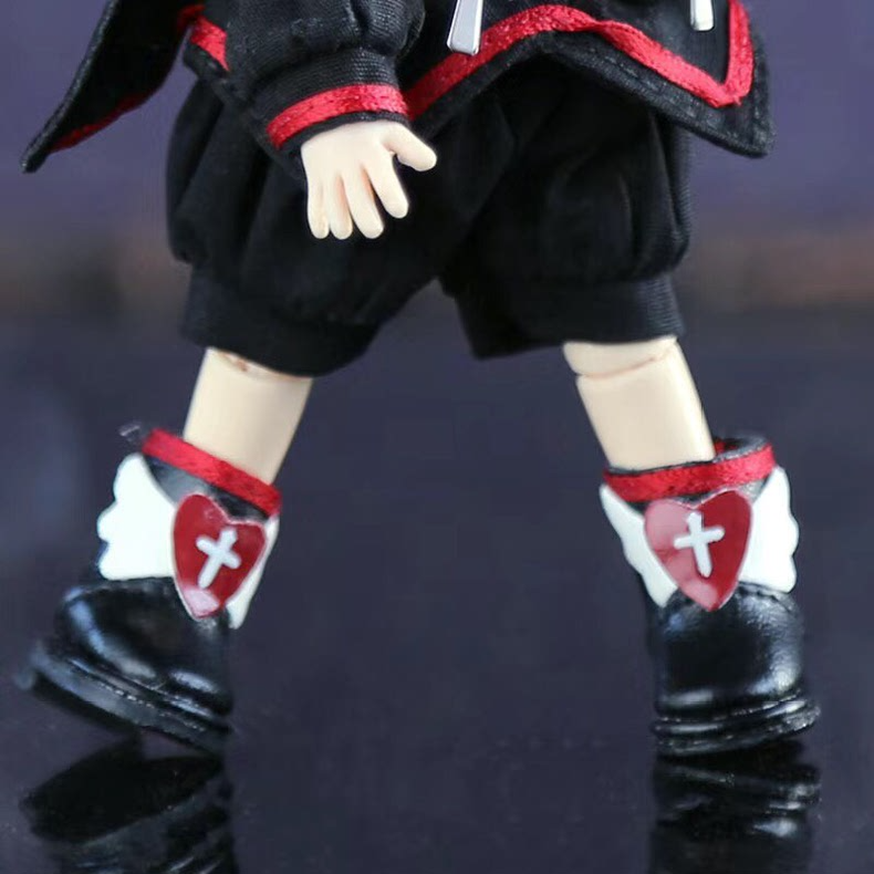 Gothic OB11 Doll Outfit: Premium Black & Red Ensemble with Intricate Details - Image 8
