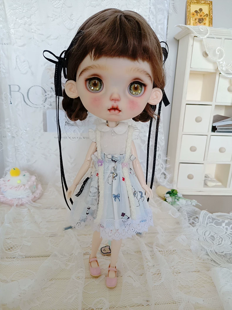 Charming BLYTHE Doll Outfit: Pastel Floral Dress for OB22 & OB24 – Elegant & Durable - Image 2