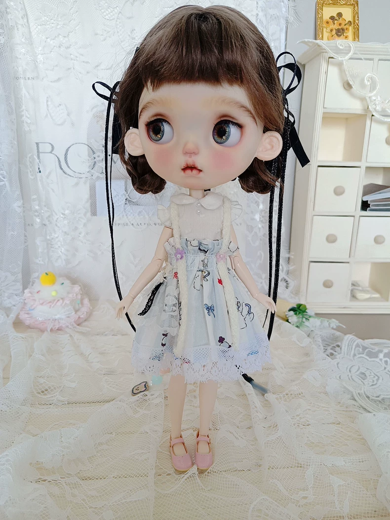 Charming BLYTHE Doll Outfit: Pastel Floral Dress for OB22 & OB24 – Elegant & Durable - Image 4