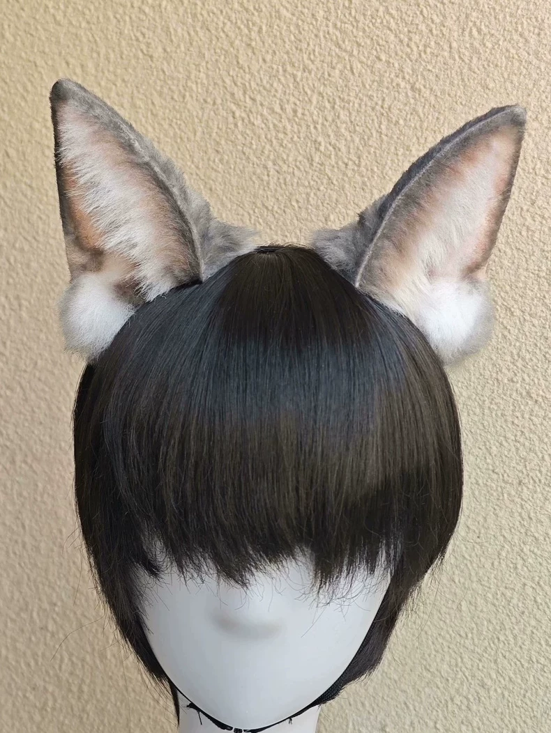 Handmade Realistic Tabby Cat Ears – Plush Cosplay Accessory - Image 1