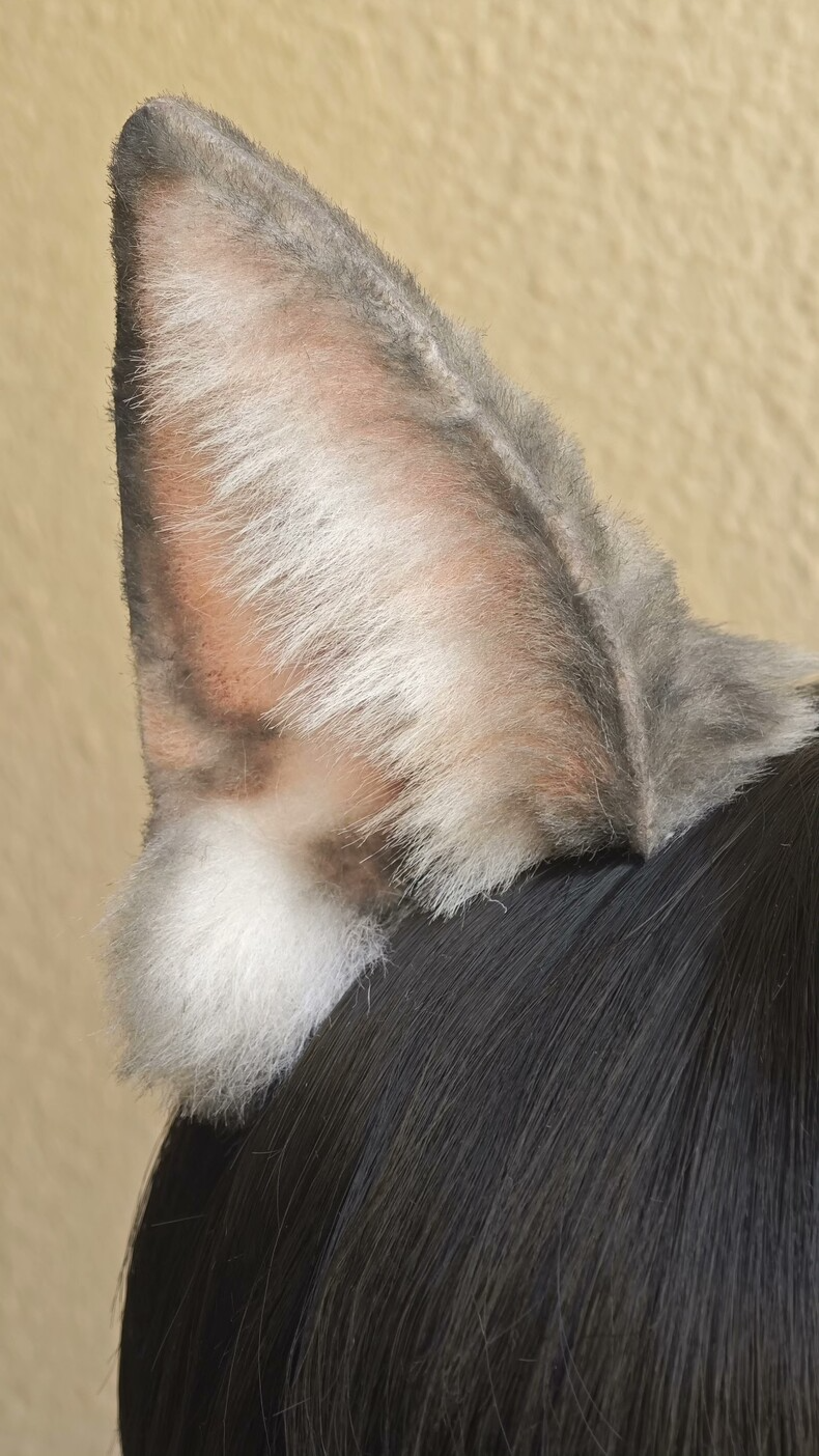 Handmade Realistic Tabby Cat Ears – Plush Cosplay Accessory - Image 2