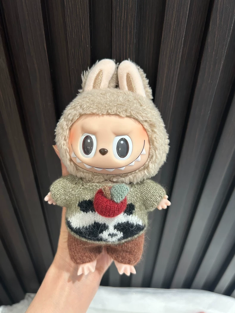 Adorable Labubu Panda & Apple Outfit – Cozy Sweater & Trousers for Plush Toys, Premium Soft Yarn, Easy Button Closure - Image 5