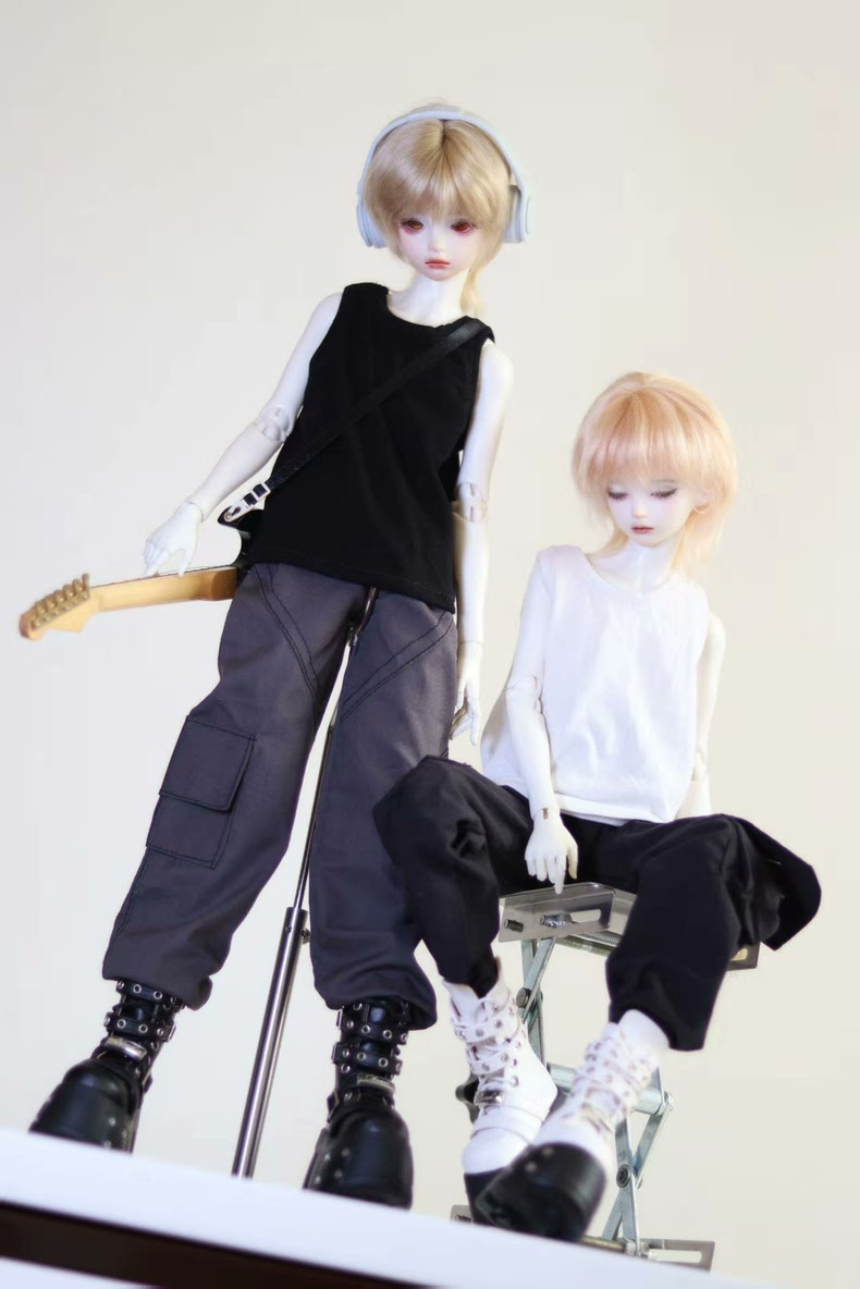 Stylish 1/4 BJD Outfit: Cargo Pants & Plaid Shirts for Dynamic Posing – Mix & Match Layers! - Image 3