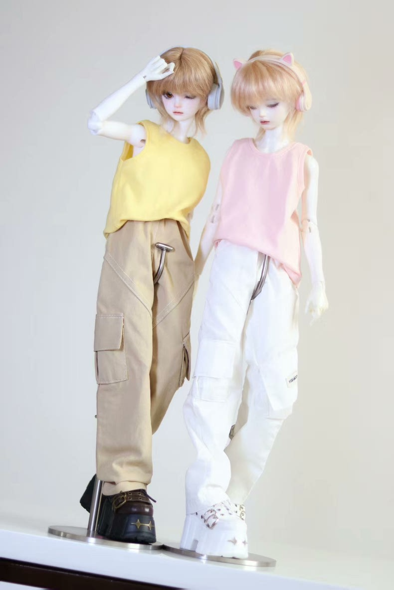 Stylish 1/4 BJD Outfit: Cargo Pants & Plaid Shirts for Dynamic Posing – Mix & Match Layers! - Image 9