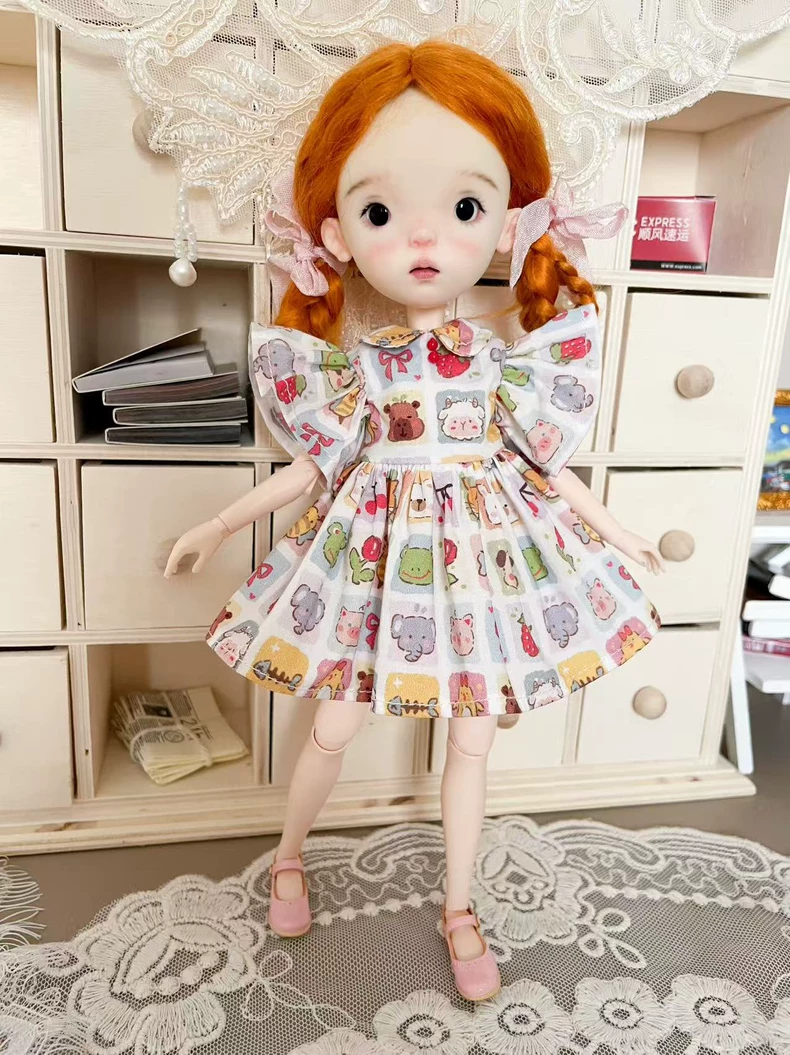 Charming BLYTHE Doll Dress – Whimsical OB22/OB24 Outfit with Pastel Prints & Adjustable Straps - Image 7