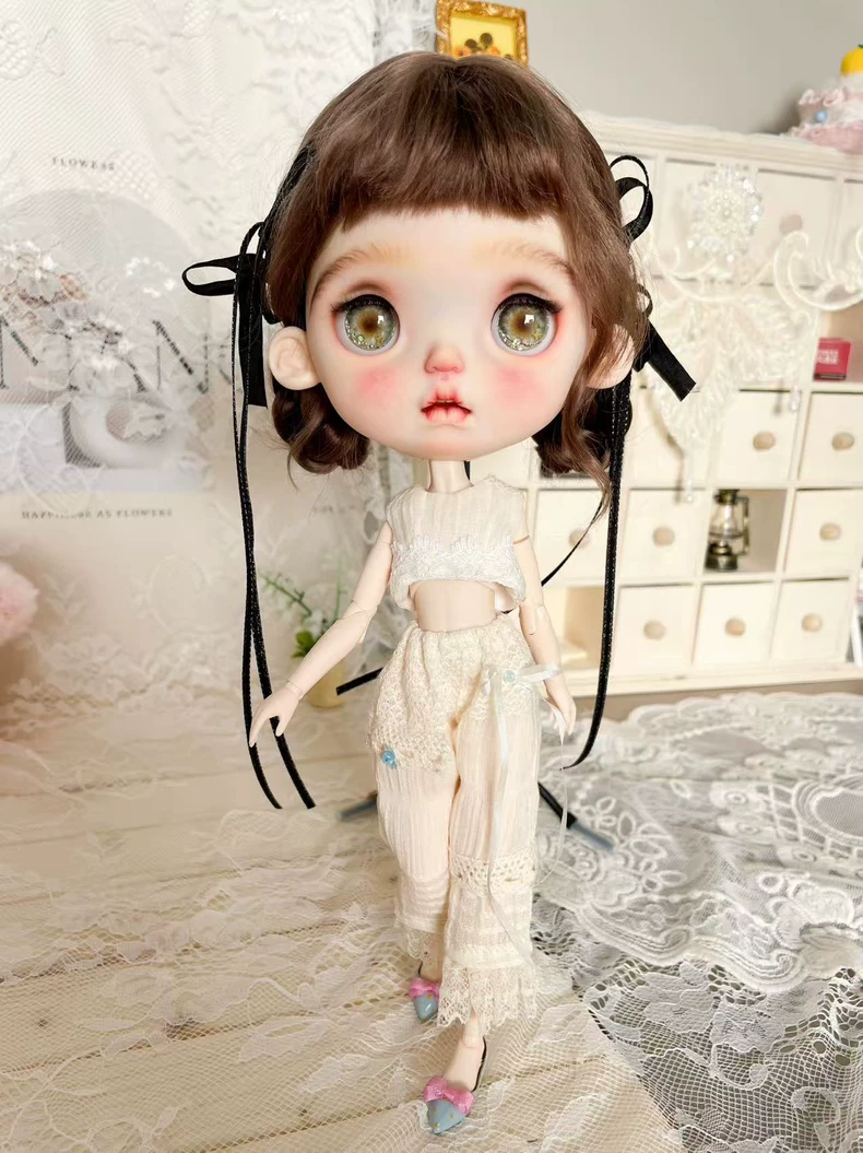 Elegant BLYTHE Doll Outfit: Lace-Top & Pants Set for OB22 & 24 Dolls | Pastel Luxury - Image 3