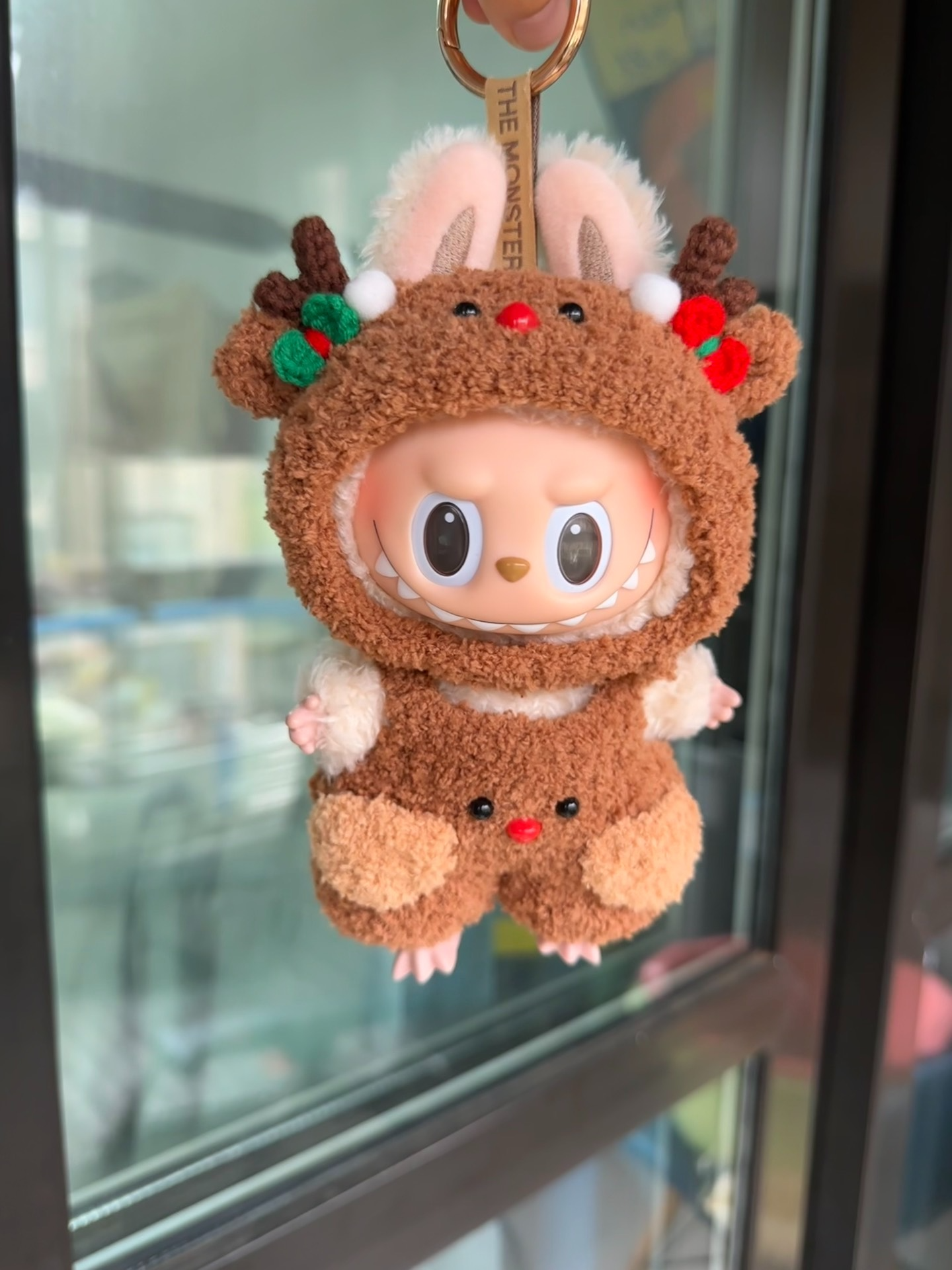 Festive LABUBU Reindeer Outfit – Cozy Holiday Jumpsuit & Antler Hat for Collectors - Image 2