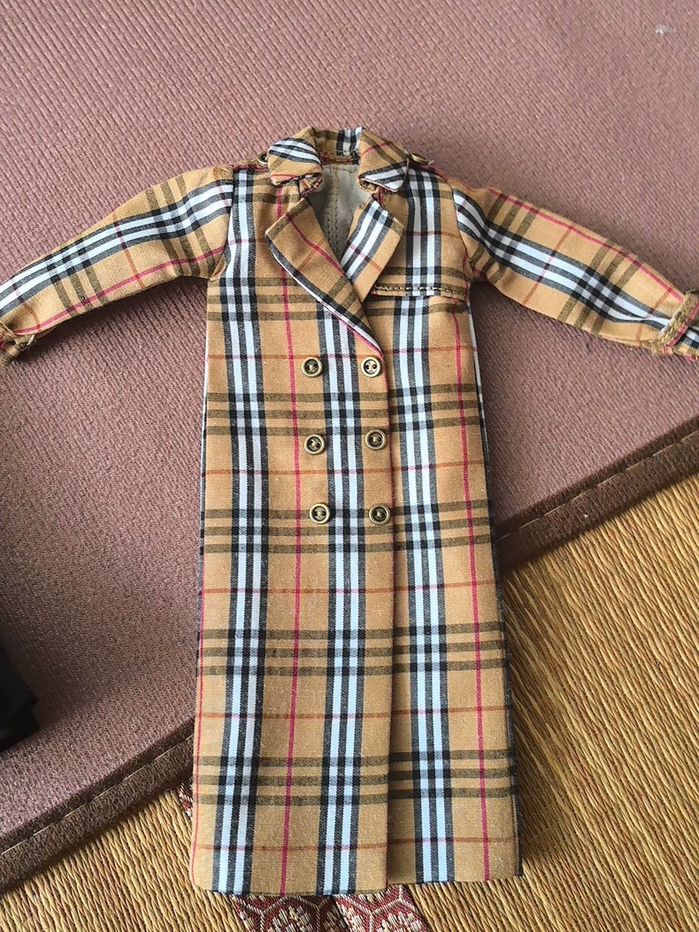 Classic Plaid Trench Coat Outfit for BJD 1/6 Dolls – Timeless Elegance & Premium Craftsmanship - Image 6