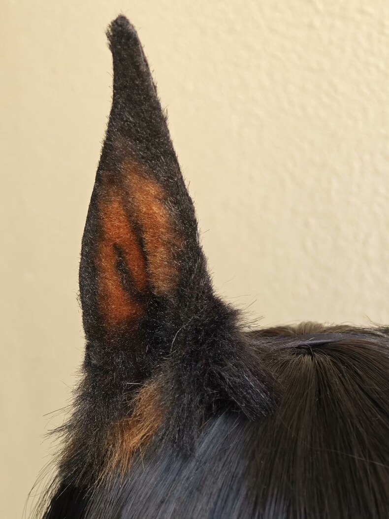 Handmade Doberman Faux Fur Ears – Realistic & Durable - Image 1