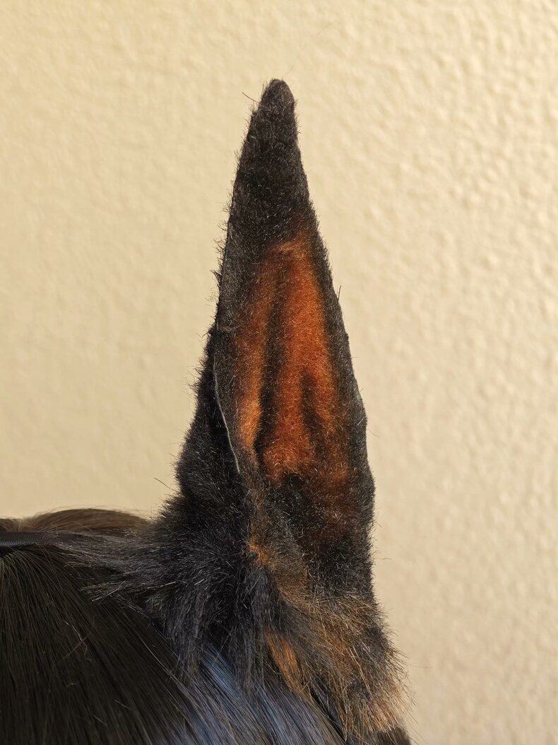Handmade Doberman Faux Fur Ears – Realistic & Durable - Image 2