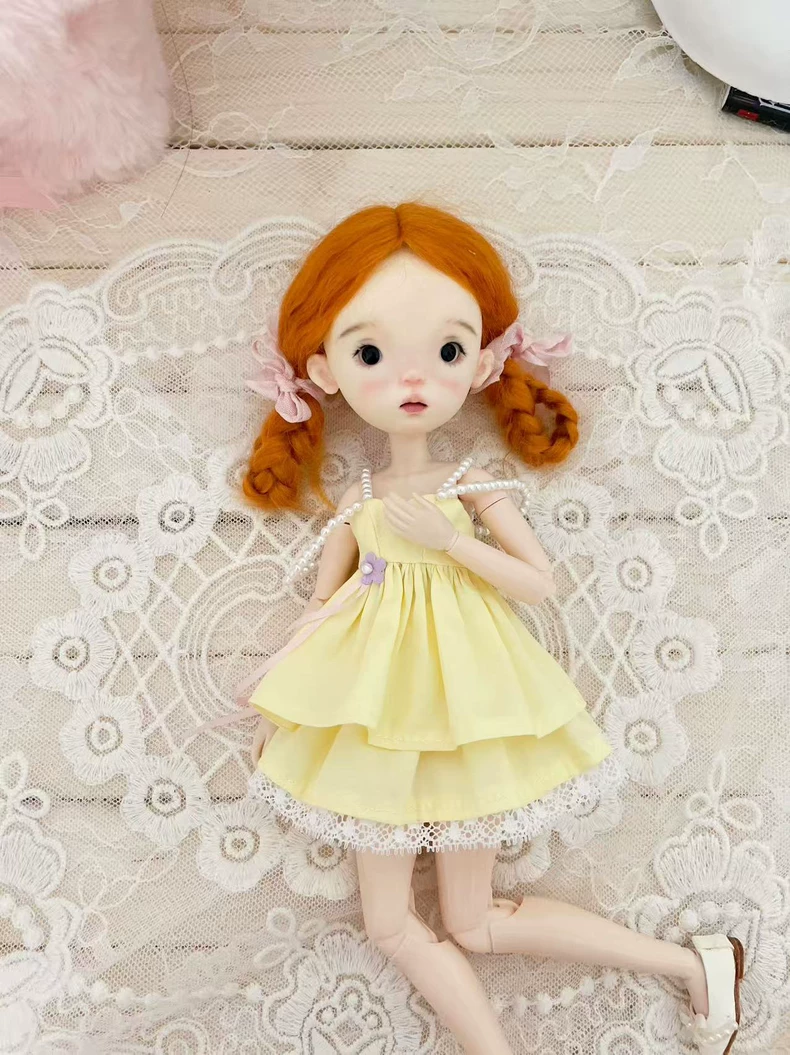 Charming Yellow Blythe Doll Dress Set with Lace & Pearls – Elegant, Durable & Perfect for Collectors - Image 7