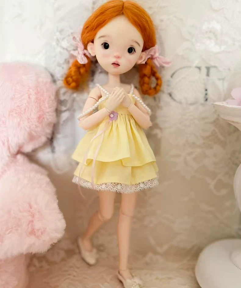 Charming Yellow Blythe Doll Dress Set with Lace & Pearls – Elegant, Durable & Perfect for Collectors - Image 8