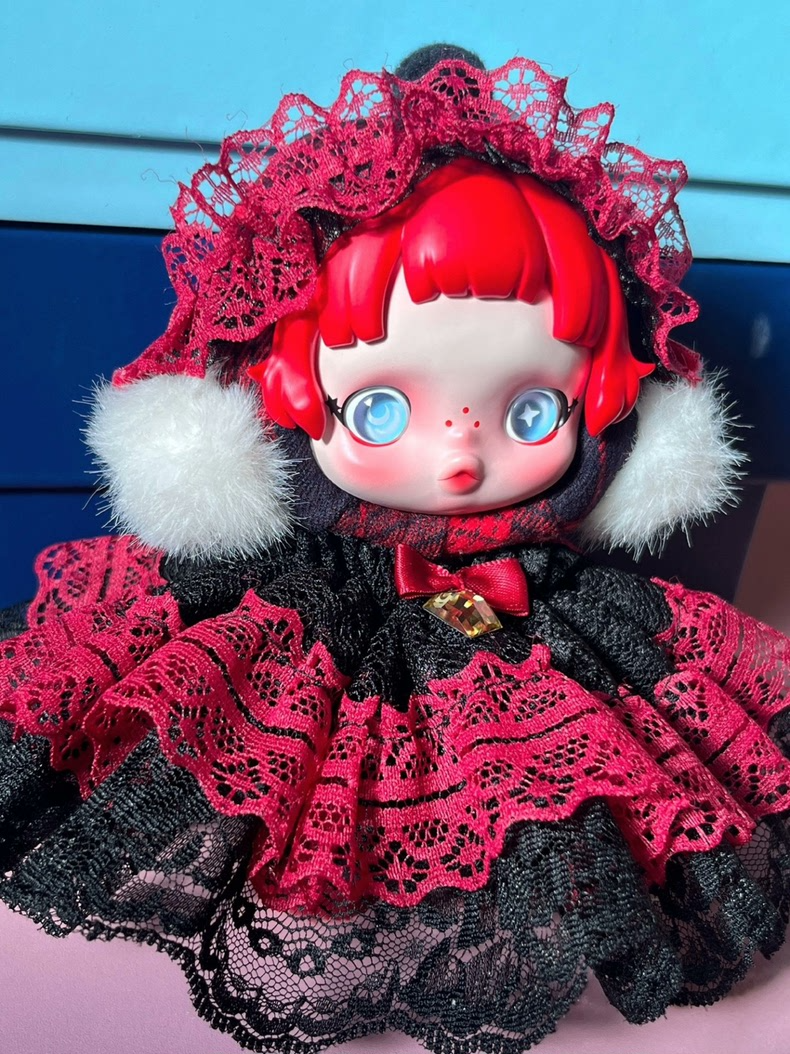 SkullPanda Doll Outfit: Elegant Lace & Red Accents – Collector’s Fashion Statement - Image 2