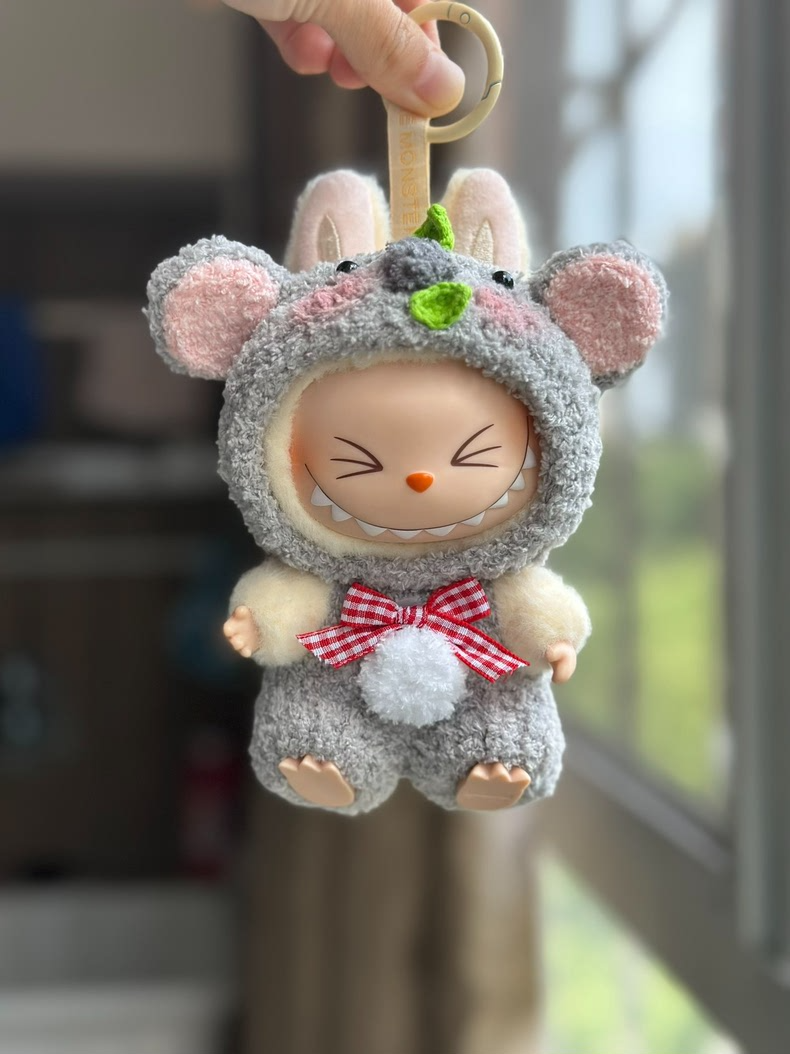 Whimsical Koala Labubu Outfit: Playful Hat & Overalls for THE MONSTERS Series – Premium Plush Collectible - Image 1