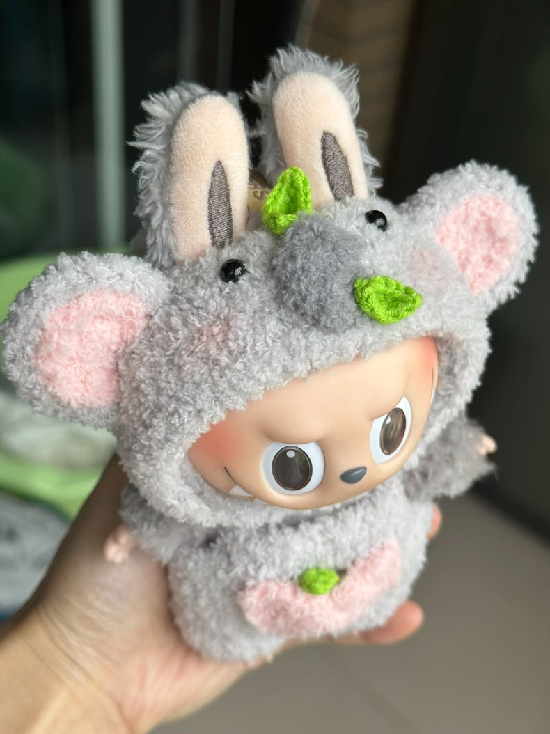 Charming Koala Labubu Doll Outfit – Cozy Hat & Overalls for THE MONSTERS Series - Image 2
