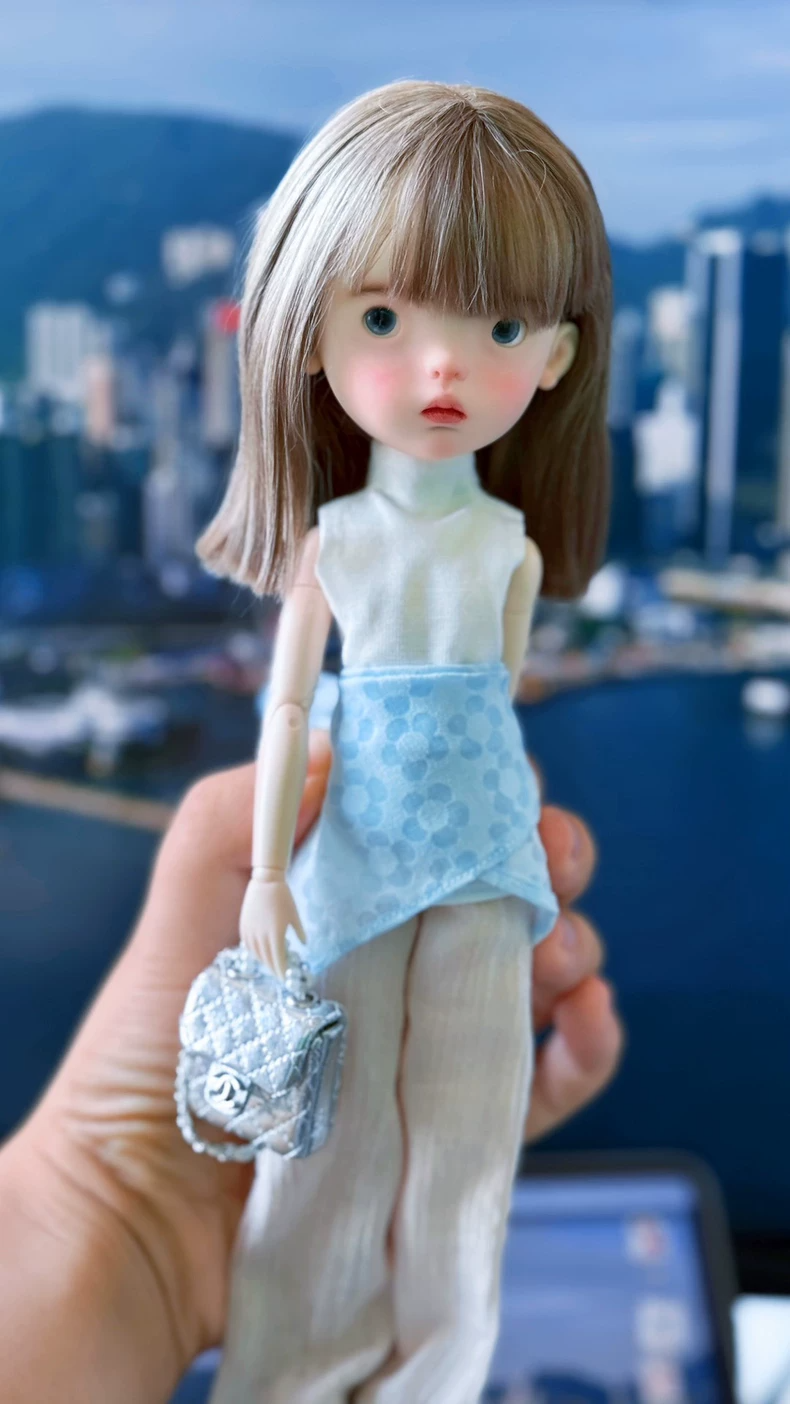 Soft Cotton BJD Outfit for OB22 OB24 Dolls - Pastel Top & Ribbed Pants Set - Image 7