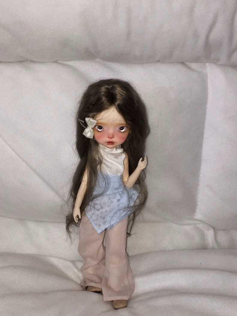 Soft Cotton BJD Outfit for OB22 OB24 Dolls - Pastel Top & Ribbed Pants Set - Image 9