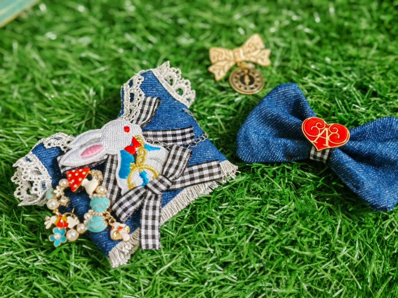 Whimsical Alice in Wonderland LABUBU Doll Outfit – Denim, Lace & Plush Magic for 17cm Dolls - Image 7