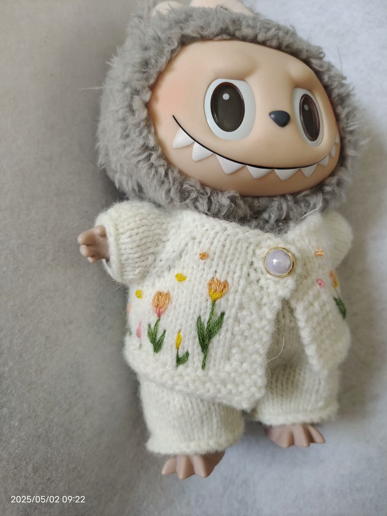 Charming Labubu Tulip Cardigan Outfit – Soft Knit, Vibrant Colors, Premium Craftsmanship - Image 3